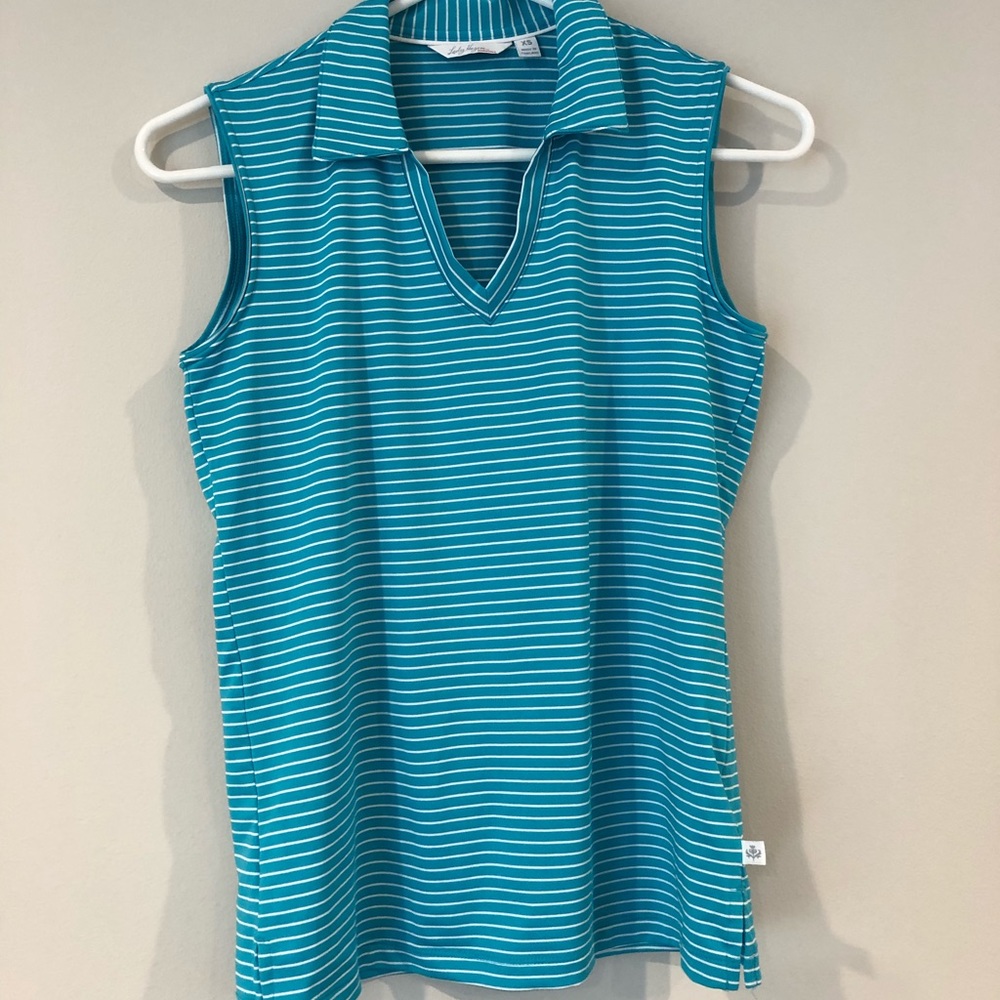 Lady Hagen Essentials Tank- turquoise stripe